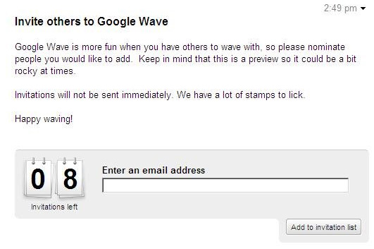 Invite others to Google Wave